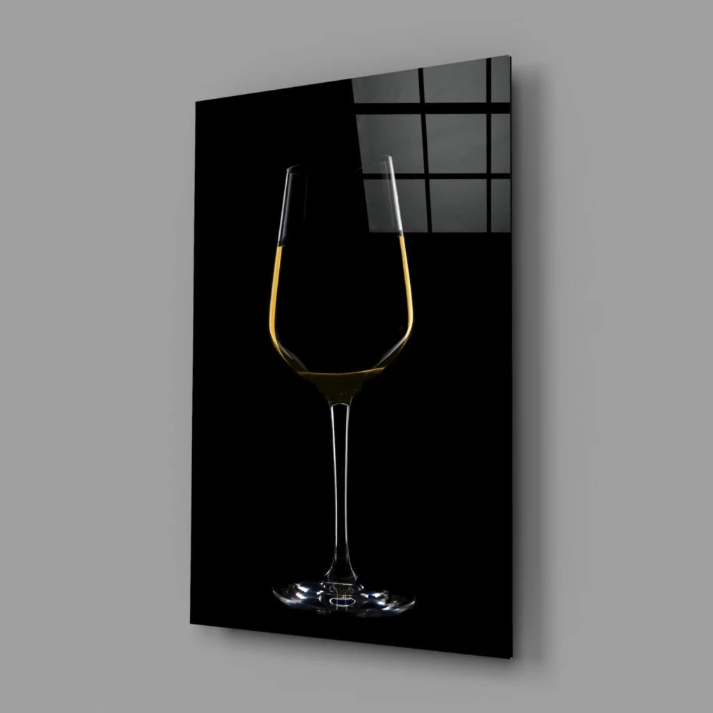 Stunning Gold Wine Glass Wall Art on Black Canvas | Glass Wall Art Print | vintageantiquesgifts.com
