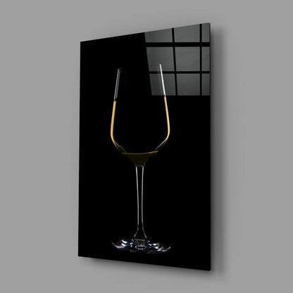 Stunning Gold Wine Glass Wall Art on Black Canvas | Glass Wall Art Print | vintageantiquesgifts.com