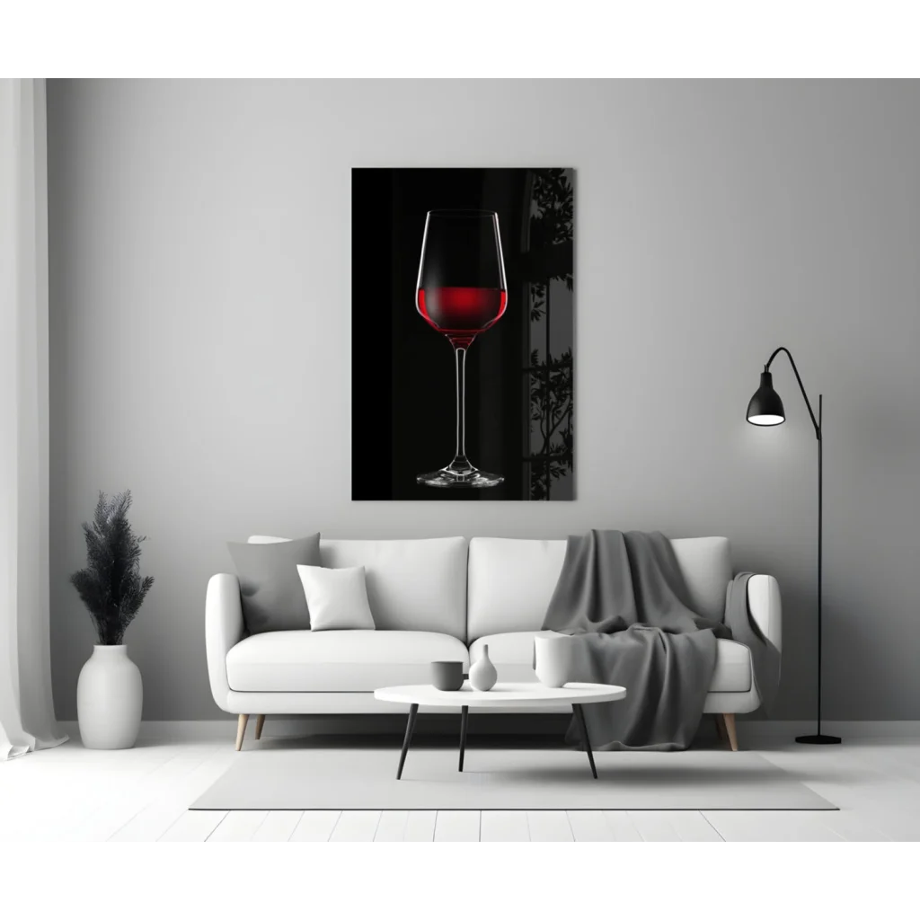 Stunning Red Wine Glass Wall Art Canvas Print | Modern Wall Art Decor | vintageantiquesgifts.com
