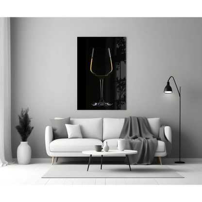 Stunning Gold Wine Glass Wall Art on Black Canvas | Modern Wall Art Decor | vintageantiquesgifts.com