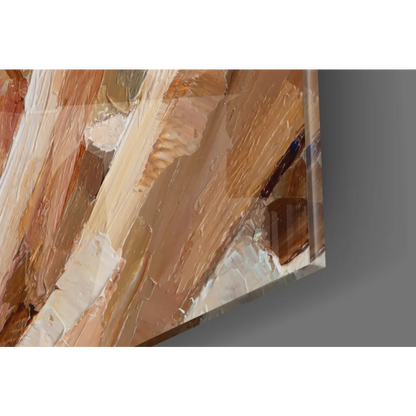 Stunning wine woman glass wall art in warm earthy tones