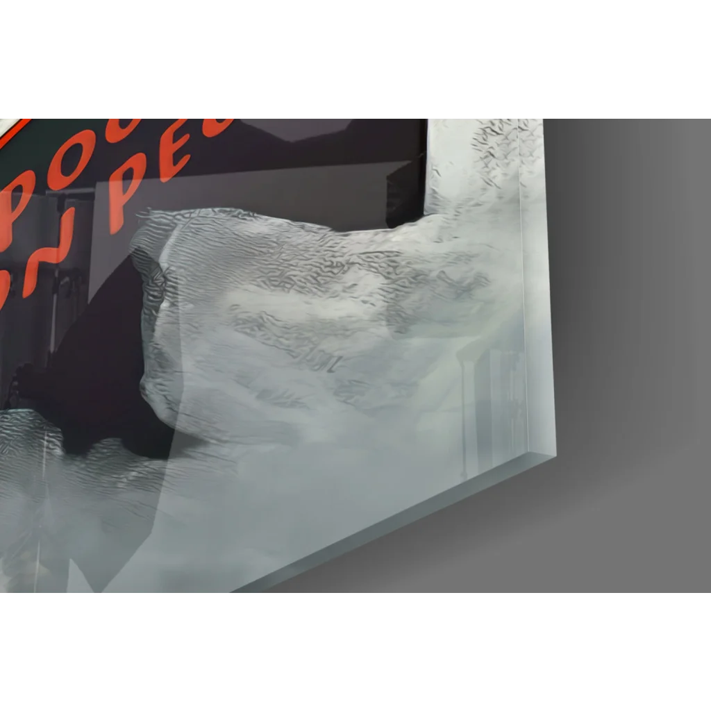 Translucent frosted glass wall art with wave texture and seagull reading book