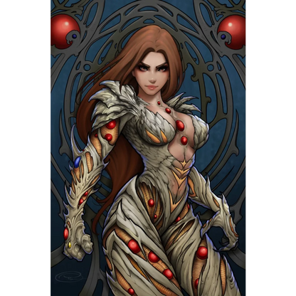 Fantasy Witchblade #1 Tony Trophy cover: biomechanical armor woman