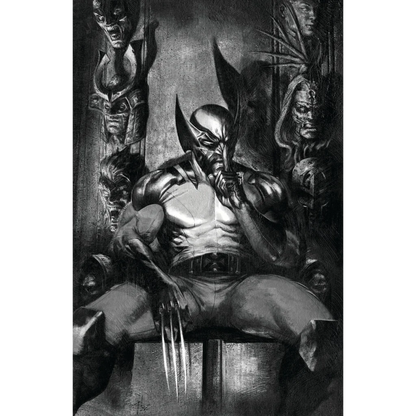 Monochrome Wolverine illustration from Unknown Comics exclusive virgin variant by Saladin Ahmed