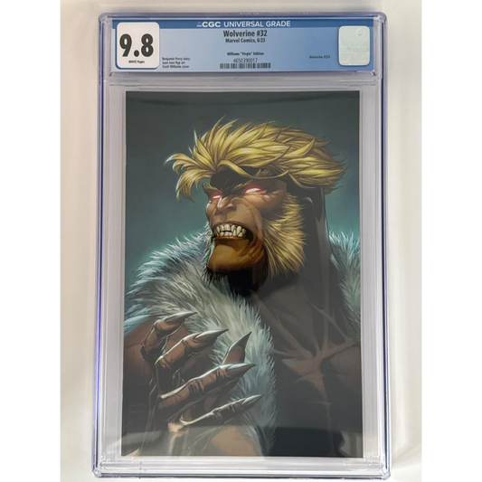 Wolverine 32 CGC 98 blue label Scott Williams variant cover with claws out