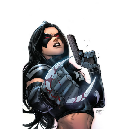 Fierce female superhero with bloodstained claws by Stephen Segovia in Unknown Comics Stephen