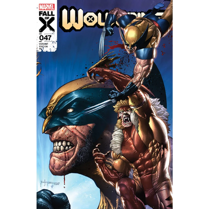 Comic book cover Wolverine in battle from Wolverine #47 Unknown Comics Mico Suayan Exclusive