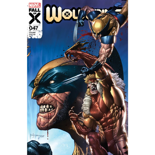Comic book cover Wolverine in battle from Wolverine #47 Unknown Comics Mico Suayan Exclusive