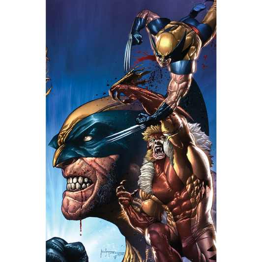 Comic book cover featuring Wolverine and Sabretooth from Unknown Comics Mico Suayan exclusive variant