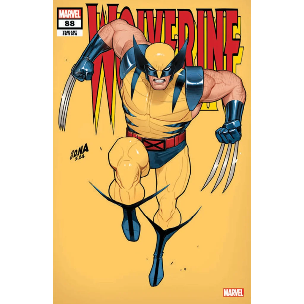Wolverine comic book cover with Wolverine in a dynamic pose from David Nakayama facsimile