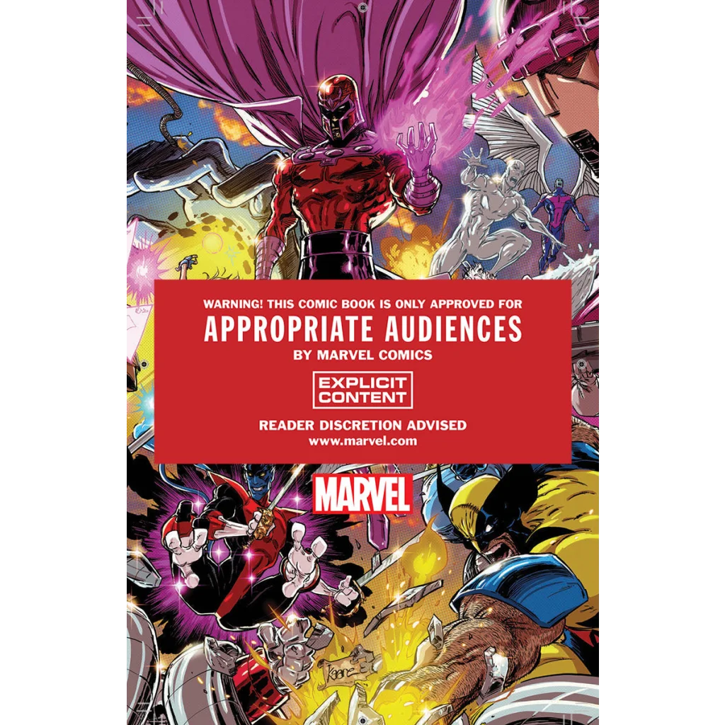 Marvel comic book with red band parental advisory and Kaare Andrews explicit content