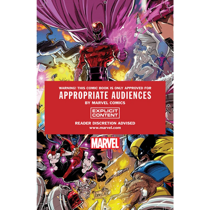Marvel comic book with red band parental advisory and Kaare Andrews explicit content