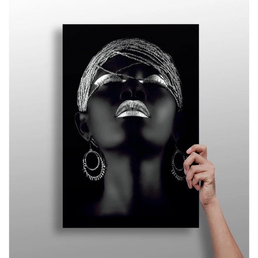Stunning Silver Accent Woman Portrait Insigne Aluminum Prints | Insigneart USA | vintageantiquesgifts.com