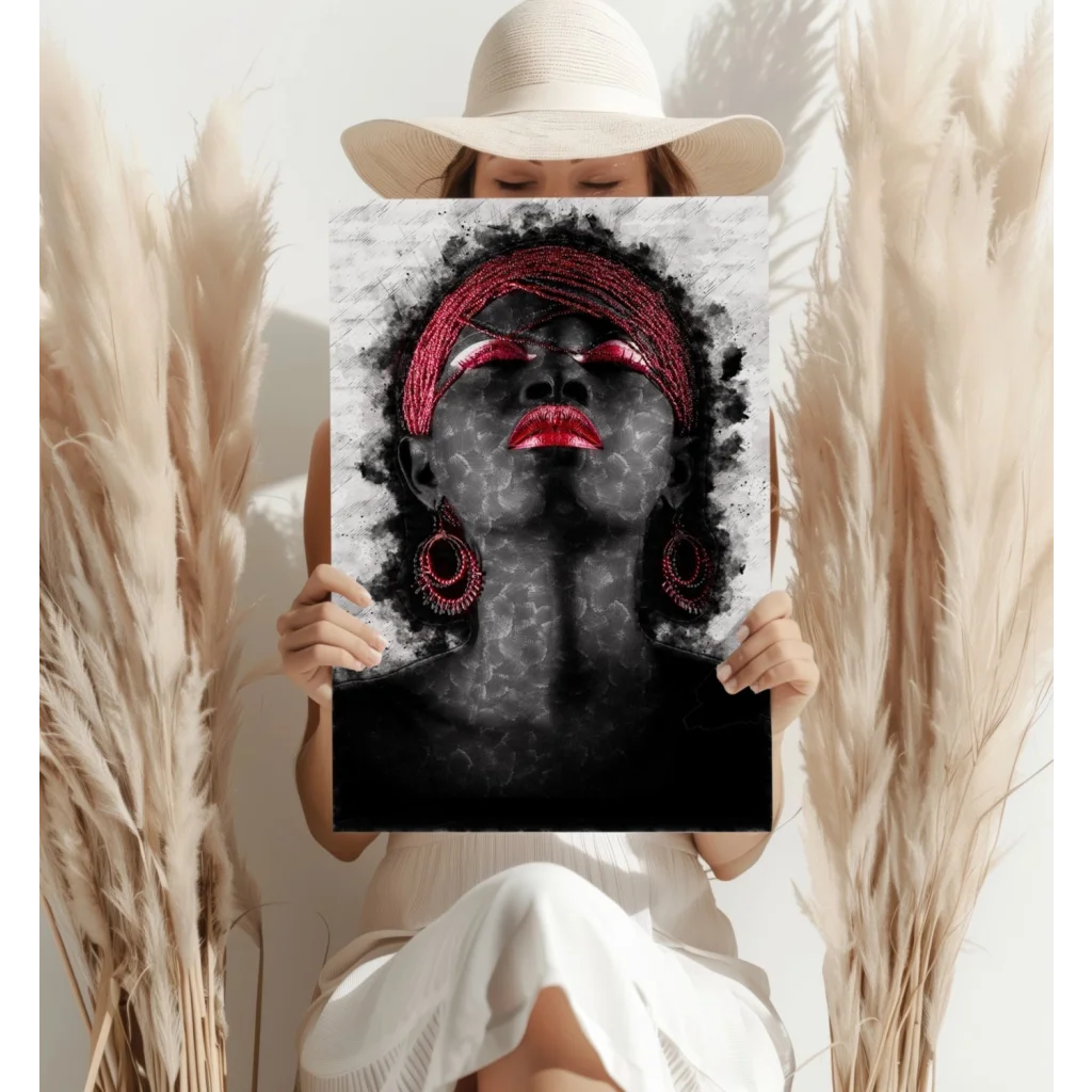 Bold Red Lips Insigne Aluminum Print Portrait | Contemporary Home Wall Art | vintageantiquesgifts.com