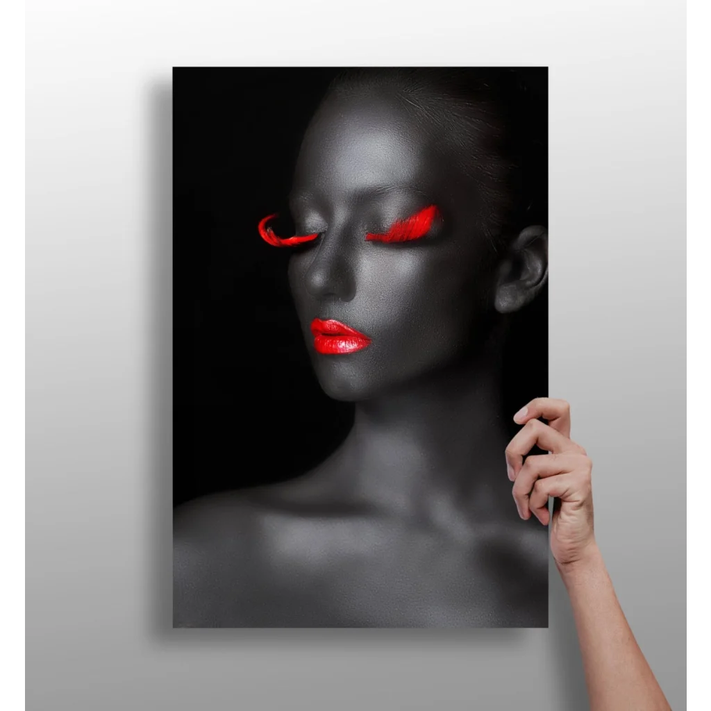Spicy Red Lips Portrait Insigne Aluminum Print | Insigneart USA | vintageantiquesgifts.com