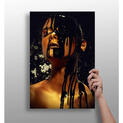 Dripping Gold Portrait Insigne Aluminum Prints | Insigneart USA | vintageantiquesgifts.com