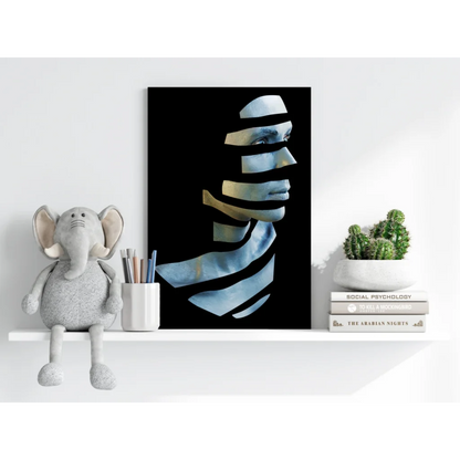 Insigne aluminum prints geometric blue woman portrait art