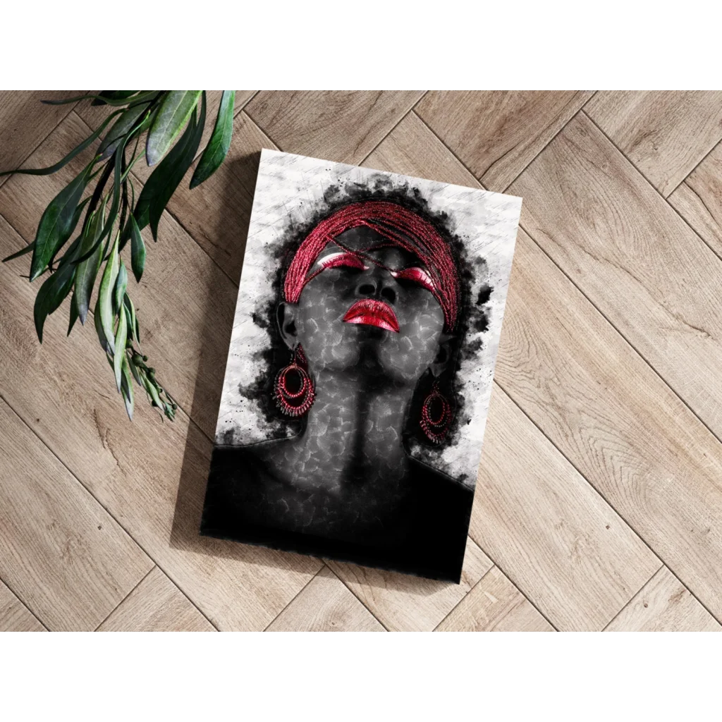 Bold Red Lips Insigne Aluminum Print Portrait | Modern Wall Art Decor | vintageantiquesgifts.com