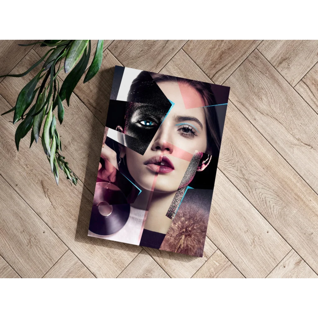 Abstract geometric woman portrait on Insigne aluminum prints