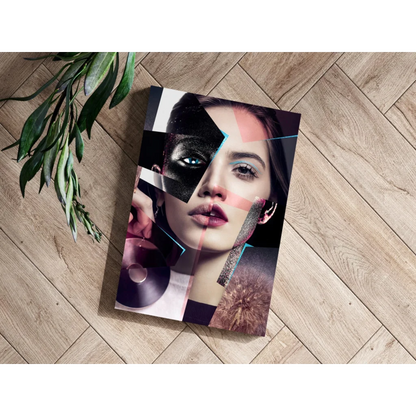 Abstract geometric woman portrait on Insigne aluminum prints