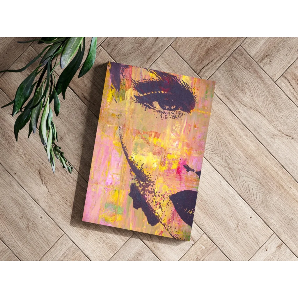 Vibrant abstract portrait on Insigne aluminum prints with bold black outlines