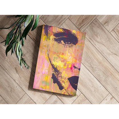 Vibrant abstract portrait on Insigne aluminum prints with bold black outlines