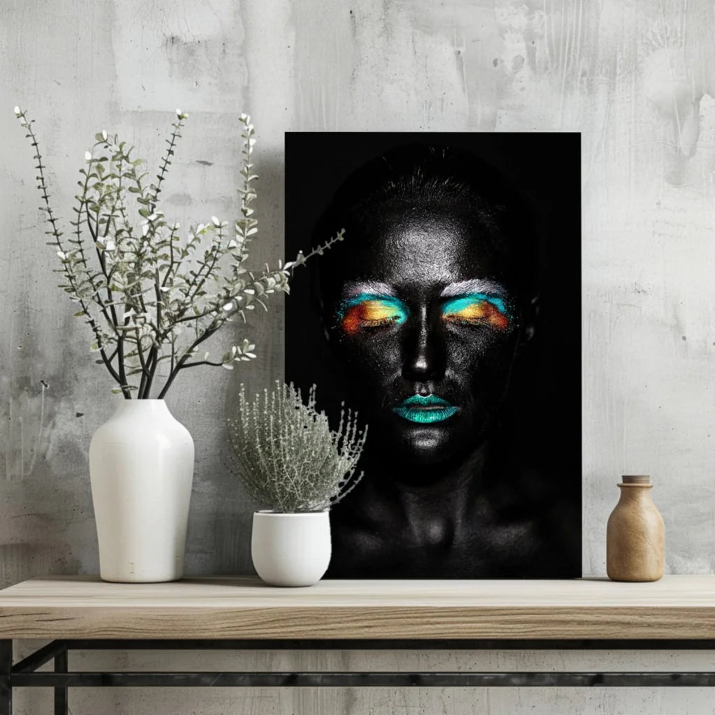 Rainbow Eye Makeup Insigne Aluminum Print for Bold Home Decor | Glass Wall Art Print | vintageantiquesgifts.com