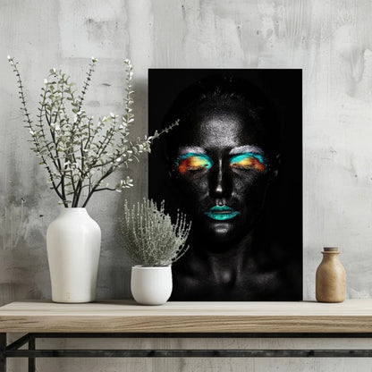 Rainbow Eye Makeup Insigne Aluminum Print for Bold Home Decor | Glass Wall Art Print | vintageantiquesgifts.com