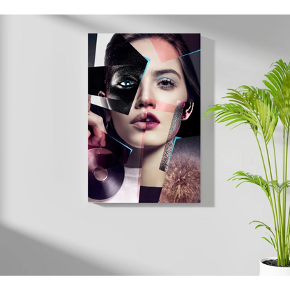 Abstract geometric woman portrait on Insigne Aluminum Prints