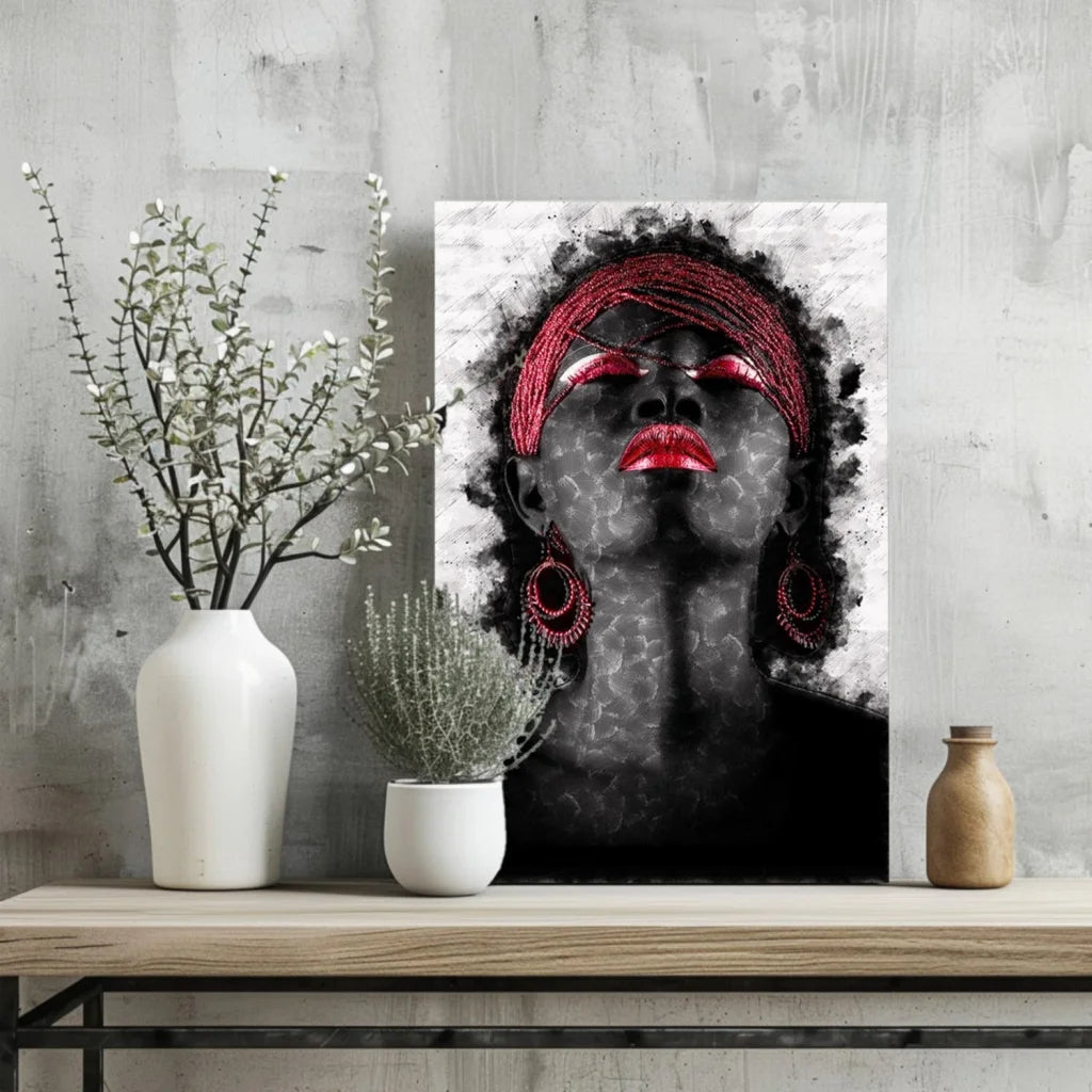 Bold Red Lips Insigne Aluminum Print Portrait | Glass Wall Art Print | vintageantiquesgifts.com