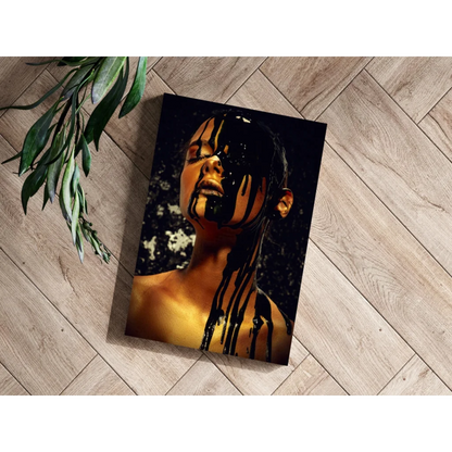 Dripping Gold Portrait Insigne Aluminum Prints | Modern Wall Art Decor | vintageantiquesgifts.com