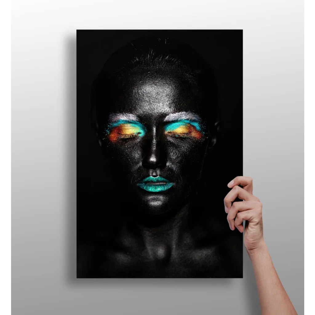 Rainbow Eye Makeup Insigne Aluminum Print for Bold Home Decor | Insigneart USA | vintageantiquesgifts.com