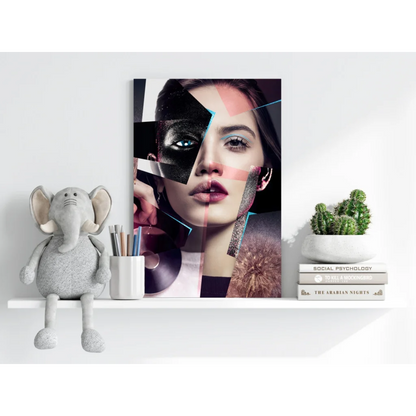 Modern geometric woman portrait on Insigne aluminum prints