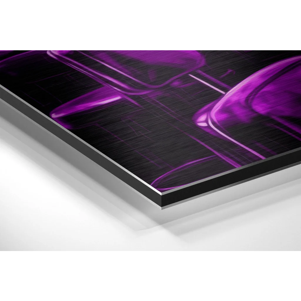 Stunning purple abstract art on brushed aluminium dibond