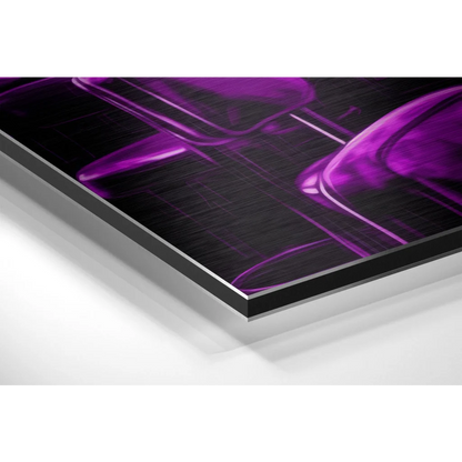 Stunning purple abstract art on brushed aluminium dibond