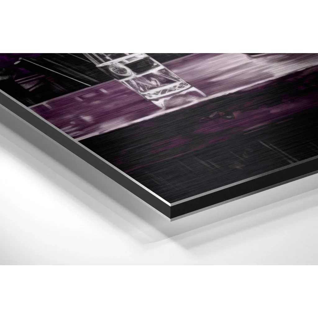 Purple Abstract Brushed Aluminium Dibond Wall Art | Glass Wall Art Print | vintageantiquesgifts.com