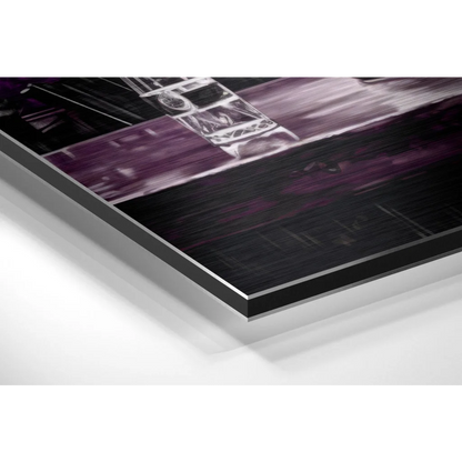 Purple Abstract Brushed Aluminium Dibond Wall Art | Glass Wall Art Print | vintageantiquesgifts.com