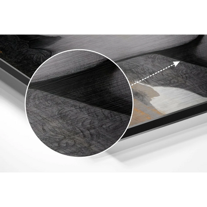 Stunning black textured abstract art on brushed aluminium dibond