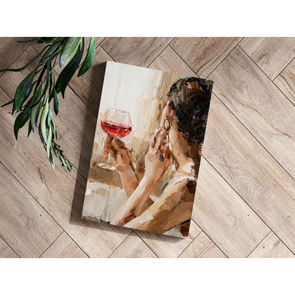 Insigne Aluminum Print Wine Woman Impressionist Canvas Art | Modern Wall Art Decor | vintageantiquesgifts.com