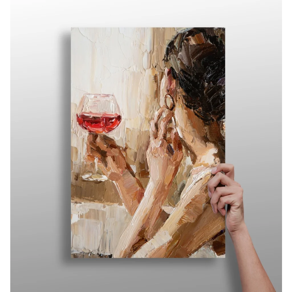 Insigne Aluminum Print Wine Woman Impressionist Canvas Art | Insigneart USA | vintageantiquesgifts.com
