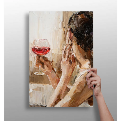 Insigne Aluminum Print Wine Woman Impressionist Canvas Art | Insigneart USA | vintageantiquesgifts.com