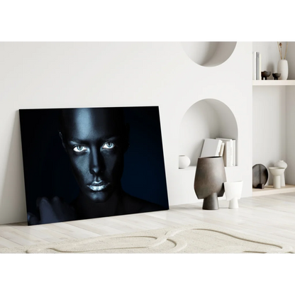 Glowing Eyes Metallic Lips Canvas Wall Art Print | Modern Wall Art Decor | vintageantiquesgifts.com