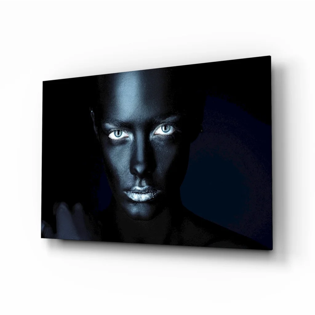 Glowing Eyes Metallic Lips Canvas Wall Art Print | Insigneart USA | vintageantiquesgifts.com