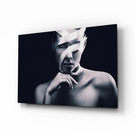 Geometric Tape Portrait Glass Wall Art Canvas Print | Insigneart USA | vintageantiquesgifts.com