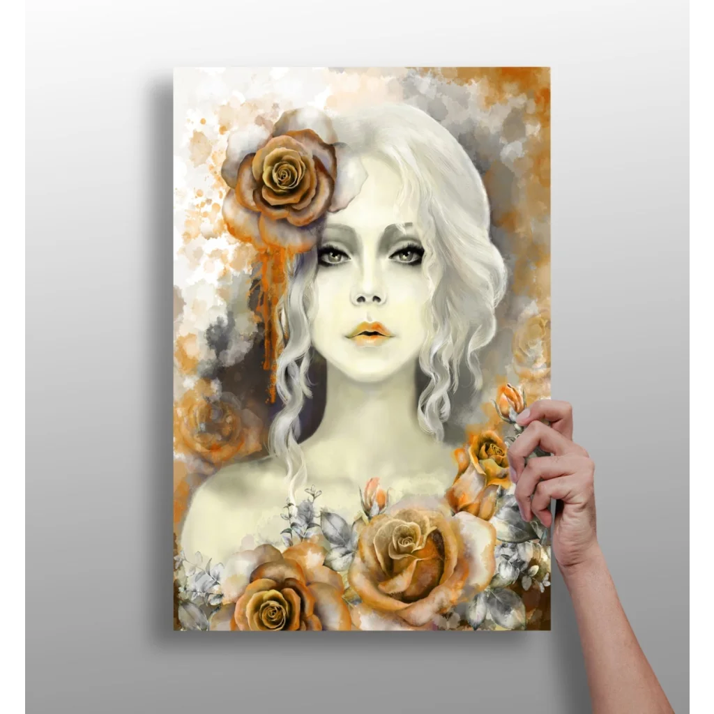 Golden Rose Portrait Insigne Aluminum Prints | Insigneart USA | vintageantiquesgifts.com