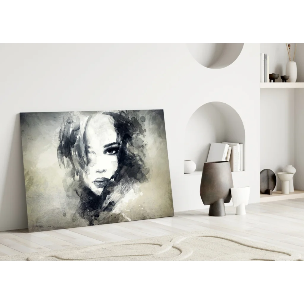 Expressive Eyes Monochrome Canvas Wall Art Portrait | Modern Wall Art Decor | vintageantiquesgifts.com