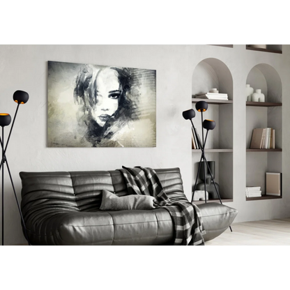 Expressive Eyes Monochrome Canvas Wall Art Portrait | Contemporary Home Wall Art | vintageantiquesgifts.com