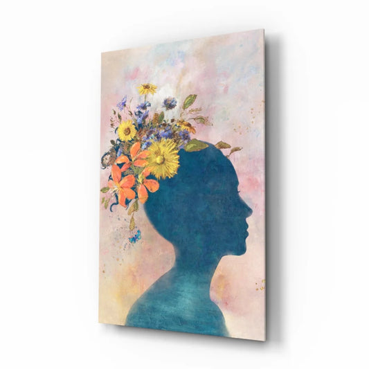 Floral Silhouette Canvas Wall Art with Watercolor Blooms | Insigneart USA | vintageantiquesgifts.com