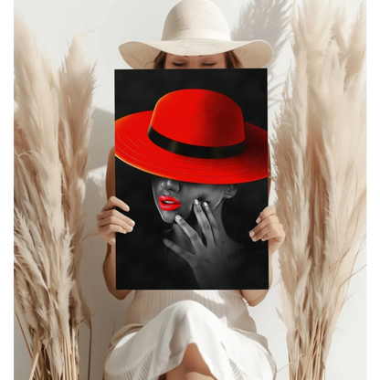 Red Fedora Insigne Aluminum Prints for Bold Modern Walls | Contemporary Home Wall Art | vintageantiquesgifts.com