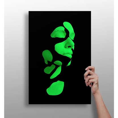 Glowing Green Face Insigne Aluminum Prints | Insigneart USA | vintageantiquesgifts.com